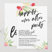 Glücklicherweise immer nach dem Party floral Handw Einladung (Vorne/Hinten)