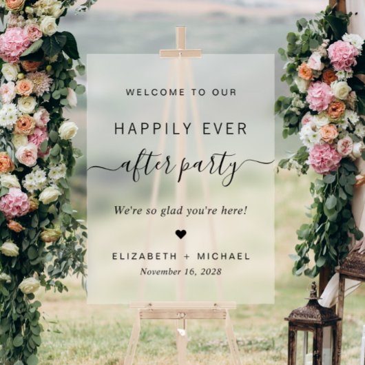 Glücklicherweise immer nach dem Party Hochzeit Emp Acrylschild