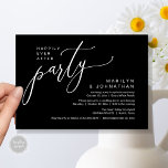 Glücklicherweise immer nach dem Party Hochzeit Emp Einladung<br><div class="desc">Markieren Sie den Anfang Ihres Lebens mit Eleganz mit unserer zeitgenössischen Schwarz-weißen Thema Hochzeitsfeier Einladungskarte "Happily Ever After Party". Diese Einladung eignet sich perfekt für Paare, die ihren fröhlichen Anlass ausdehnen und mit einem Hauch von Verspieltheit die Bühne für eine unvergessliche Veranstaltung geben. Das zeitlose Design des Drehbuchs verleiht Ihren...</div>