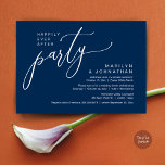 Glücklicherweise immer nach dem Party Hochzeit Emp Einladung<br><div class="desc">Markieren Sie den Anfang Ihres Lebens mit Eleganz mit unserer zeitgenössischen marineblauen Hochzeitsfeier-Einladungskarte "Happily Ever After Party". Diese Einladung eignet sich perfekt für Paare, die ihren fröhlichen Anlass ausdehnen und mit einem Hauch von Verspieltheit die Bühne für eine unvergessliche Veranstaltung geben. Das zeitlose Design des Drehbuchs verleiht Ihren Festlichkeiten eine...</div>