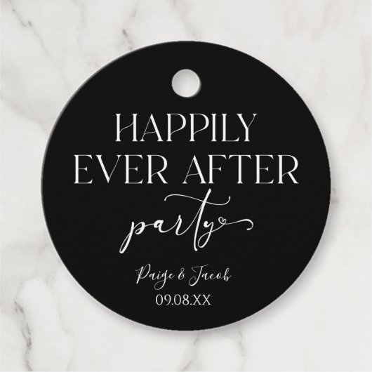 Glücklicherweise immer nach dem Party Hochzeit Emp Geschenkanhänger (Vorderseite)