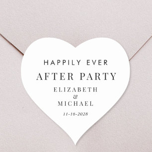 Glücklicherweise immer nach dem Party Hochzeit Emp Herz-Aufkleber