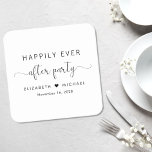Glücklicherweise immer nach dem Party Hochzeit Emp Rechteckiger Pappuntersetzer<br><div class="desc">Elegante Untersetzer für Ihren Hochzeitsempfang und andere Nacheheliche-Feste mit "Happily Ever After Party" in einfacher Typografie und einem stilvollen Drehbuch,  Ihre Namen verbunden durch ein Herz und Ihr Empfang Datum.</div>