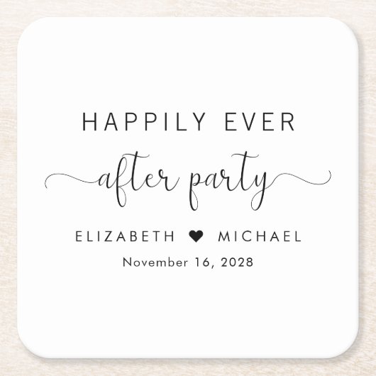 Glücklicherweise immer nach dem Party Hochzeit Emp Rechteckiger Pappuntersetzer (Vorderseite)