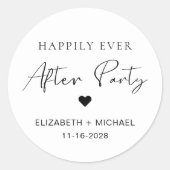 Glücklicherweise immer nach dem Party Hochzeit Emp Runder Aufkleber (Vorderseite)
