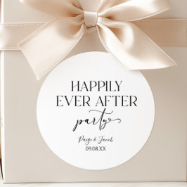 Glücklicherweise immer nach dem Party Hochzeit Emp Runder Aufkleber