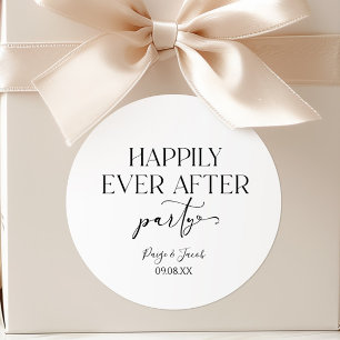 Glücklicherweise immer nach dem Party Hochzeit Emp Runder Aufkleber