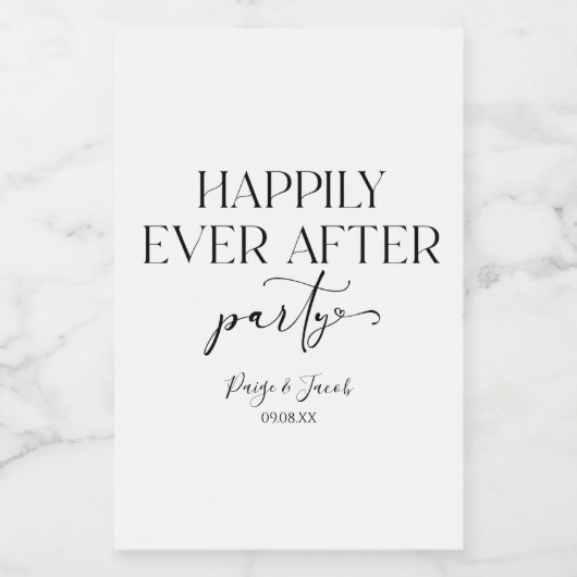 Glücklicherweise immer nach dem Party Hochzeit Emp Weinetikett (Einzelnes Label)