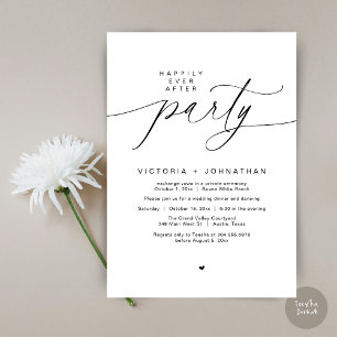Glücklicherweise immer nach dem Party Hochzeitsess Einladung