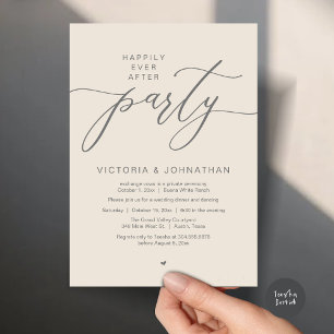 Glücklicherweise immer nach dem Party Hochzeitsess Einladung