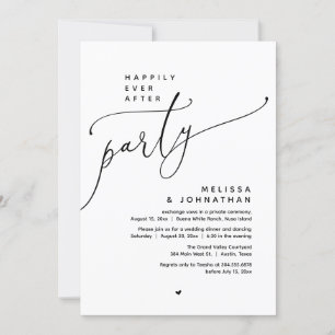 Glücklicherweise immer nach dem Party Hochzeitsess Einladung