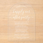 Glücklicherweise immer nach dem Party Hochzeitspla Acryleinladungen (Vorderseite)