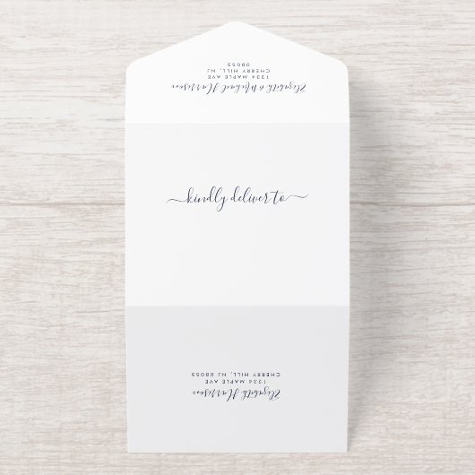 Glücklicherweise immer nach dem Party Hochzeitsrei All-in-One-Einladung (Außenseite)