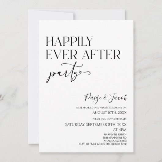 Glücklicherweise immer nach dem Party Minimale Hoc Einladung (Vorderseite)