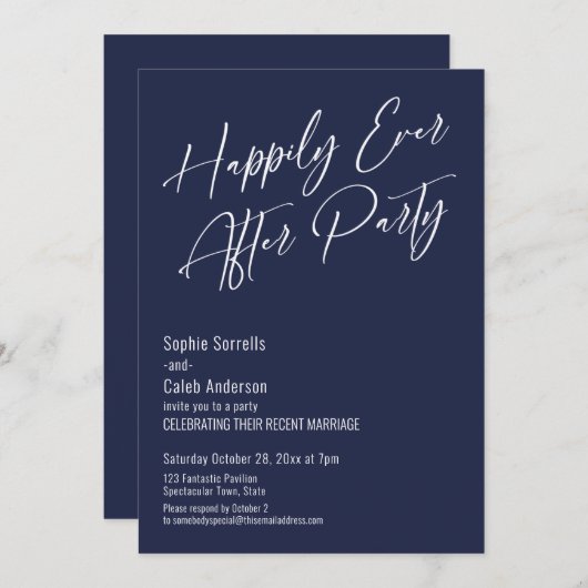 Glücklicherweise immer nach dem Party Moderne Eleg Einladung (Vorne/Hinten)
