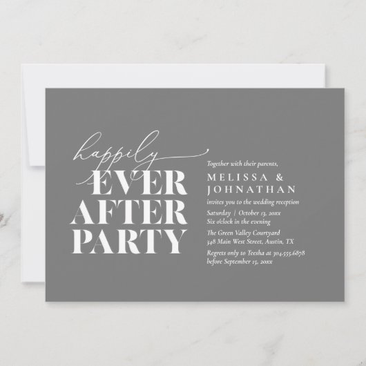 Glücklicherweise immer nach dem Party, moderne Hoc Einladung (Vorderseite)