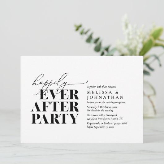 Glücklicherweise immer nach dem Party, moderne Hoc Einladung (Stehend Vorderseite)