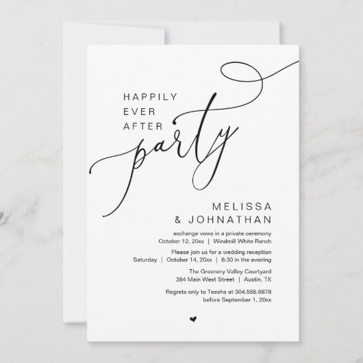 Glücklicherweise immer nach dem Party Moderne Hoch Einladung (Vorderseite)