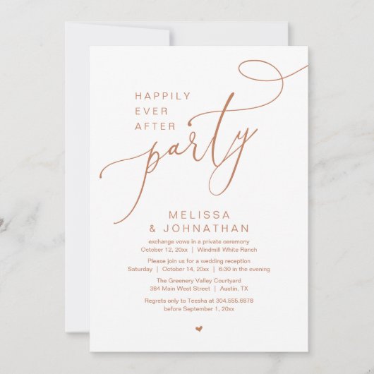 Glücklicherweise immer nach dem Party Moderne Hoch Einladung (Vorderseite)