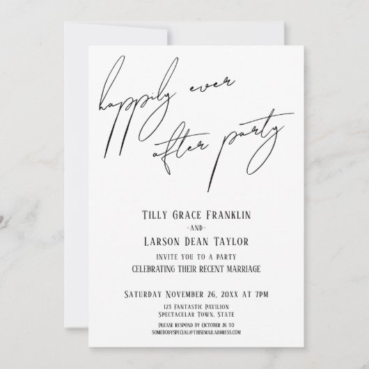 Glücklicherweise immer nach dem Party Moderne Läss Einladung (Vorderseite)