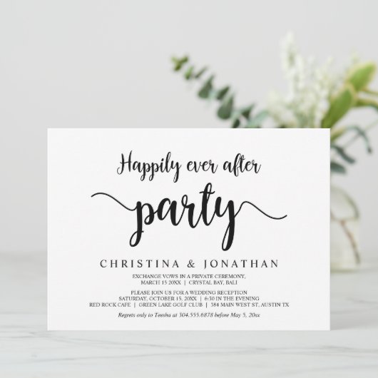 Glücklicherweise immer nach dem Party, moderne rus Einladung (Stehend Vorderseite)