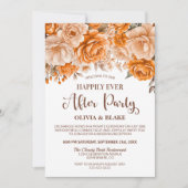 Glücklicherweise immer nach dem Party Orange Flora Einladung (Vorderseite)