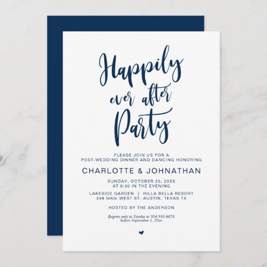 Glücklicherweise immer nach dem Party, Post Hochze Einladung (Vorne/Hinten)