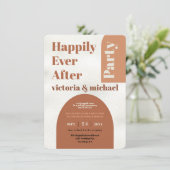 Glücklicherweise immer nach dem Party Post Hochzei Einladung (Stehend Vorderseite)