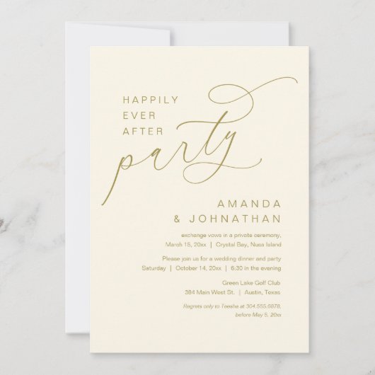 Glücklicherweise immer nach dem Party, romantische Einladung (Vorderseite)
