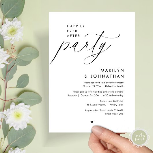 Glücklicherweise immer nach dem Party, romantische Einladung