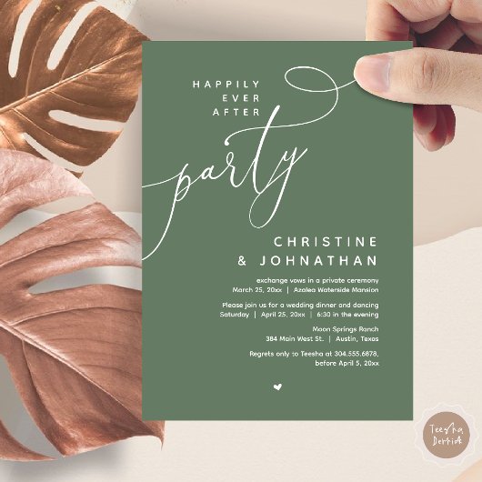 Glücklicherweise immer nach dem Party, romantische Einladung