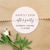 Glücklicherweise immer nach dem Party rosa Hochzei Runder Aufkleber