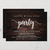 Glücklicherweise immer nach dem Party, rustikales  Einladung (Vorne/Hinten)