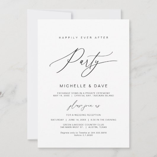 Glücklicherweise immer nach dem Party, schwarz, Ho Einladung (Vorderseite)