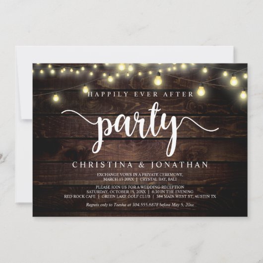 Glücklicherweise immer nach dem Party, String Ligh Einladung (Vorderseite)