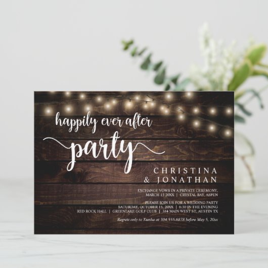 Glücklicherweise immer nach dem Party, String Ligh Einladung (Stehend Vorderseite)