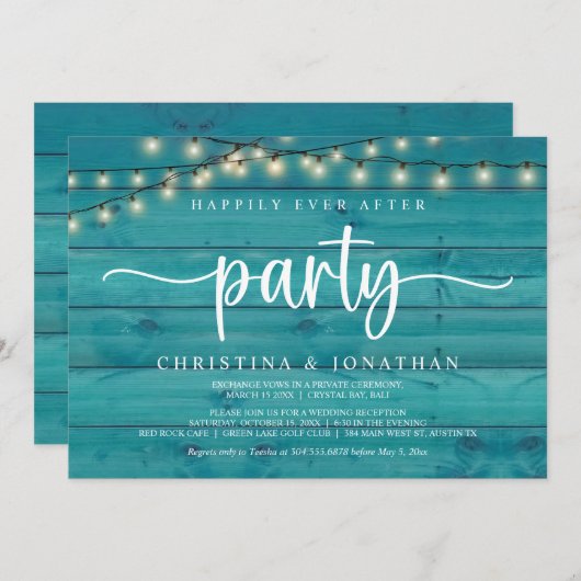 Glücklicherweise immer nach dem Party, String Ligh Einladung (Vorne/Hinten)