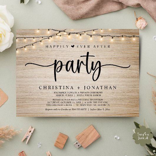 Glücklicherweise immer nach dem Party, String Ligh Einladung