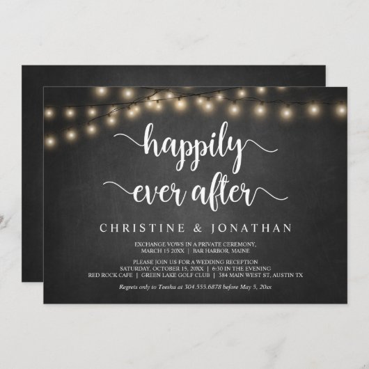 Glücklicherweise immer nach dem Party, String Ligh Einladung (Vorne/Hinten)