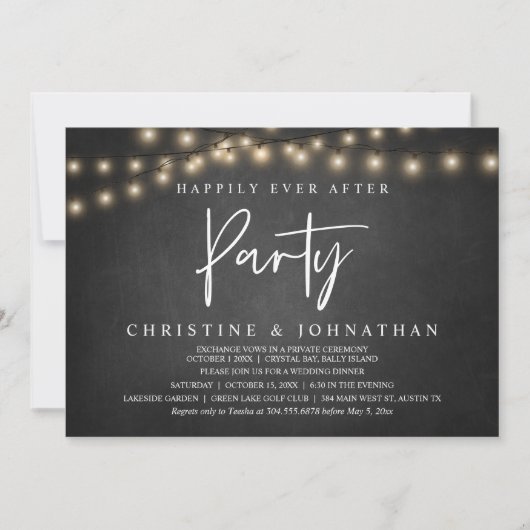 Glücklicherweise immer nach dem Party, String Ligh Einladung (Vorderseite)