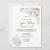 Glücklicherweise immer nach dem Party weißer blühe Einladung (Vorderseite)