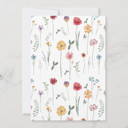 Glücklicherweise immer nach dem Party Wildblume Em Einladung (Rückseite)