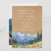 Glücklicherweise immer nach dem rustikalen Foto de Einladung (Vorne/Hinten)