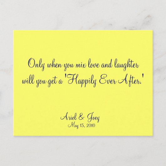 Glücklicherweise immer nach der Antwortkarte Einladungspostkarte (Vorderseite)