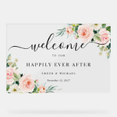 Glücklicherweise immer nach der Blume Hochzeit Acr Acrylschild (Vorderseite)