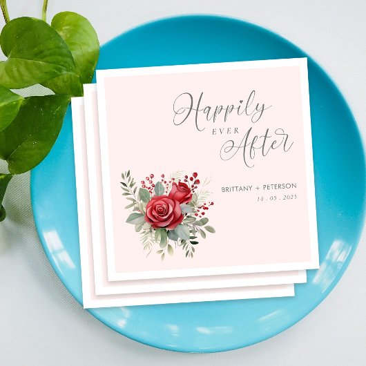 Glücklicherweise immer nach der Blush-Hochzeit Nap Serviette