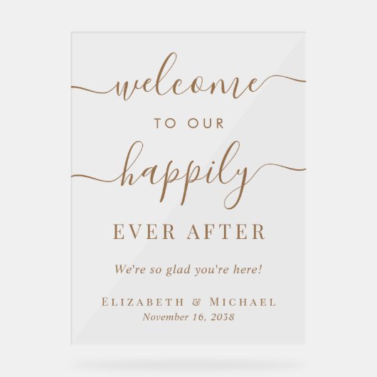 Glücklicherweise immer nach der Goldhochzeit Willk Acrylschild (Vorderseite)