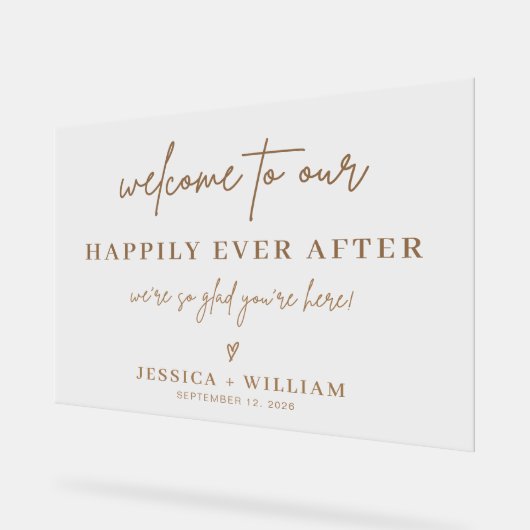 Glücklicherweise immer nach der Goldhochzeit Willk Acrylschild (Winkel)