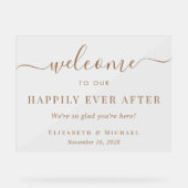 Glücklicherweise immer nach der Goldhochzeit Willk Acrylschild (Vorderseite)