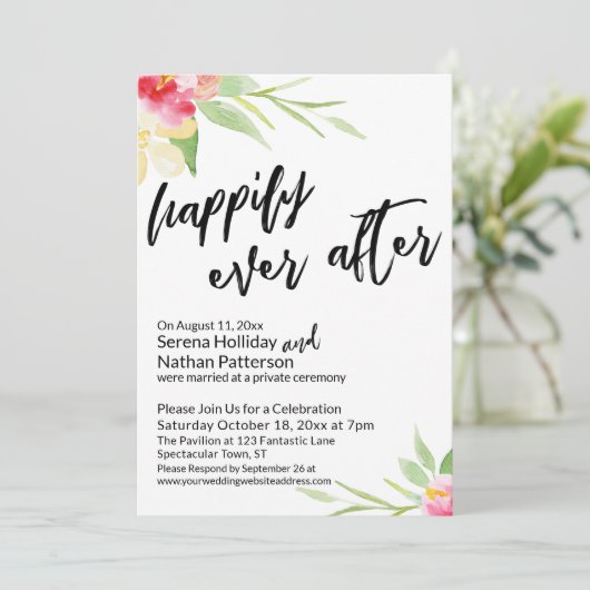 Glücklicherweise immer nach der Handschrift von Aq Einladung (Stehend Vorderseite)